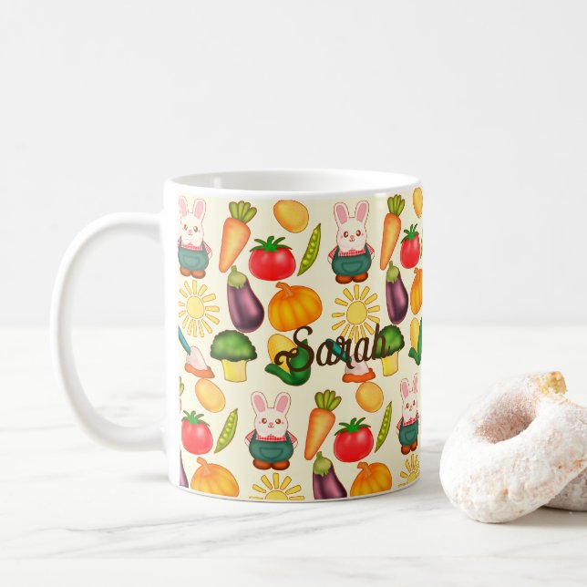 Caneca De Café Agricultura Vegetal de Coelho (Com Donut)