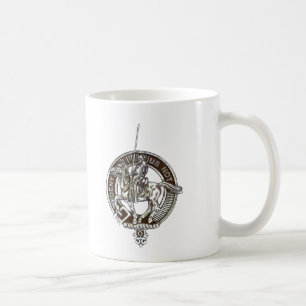 Caneca De Café Agrida com crista da sociedade e mapa do tartan de