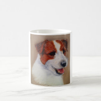 Caneca De Café Agrida com uma imagem de um Jack Russell Terrier