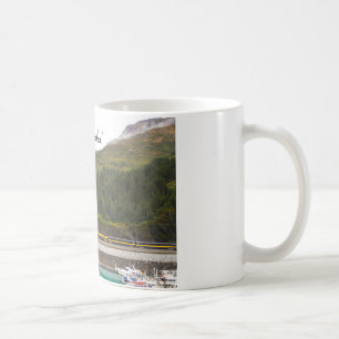 Caneca De Café Agrida, neve montanhas tampadas Alaska, trem