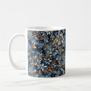 Caneca De Café Água Azul Azul Inverno Prato Floral Mug