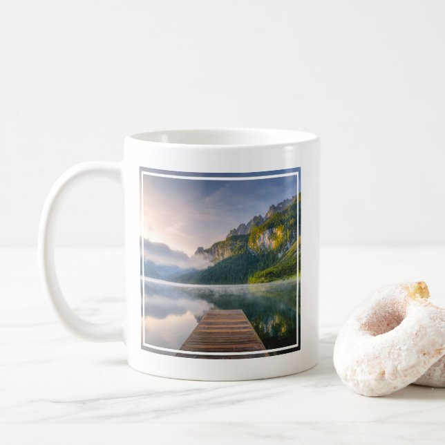 Caneca De Café Água | Azure Alpin Lake, Áustria (Com Donut)