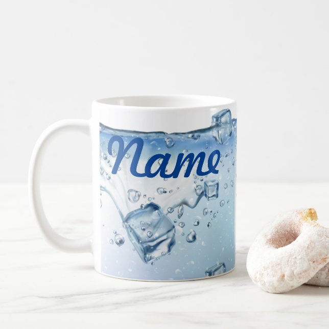 Caneca De Café Água com cubos de gelo Mug de café personalizado,  (Com Donut)