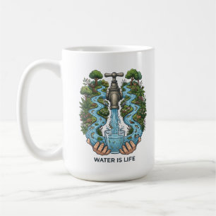 Caneca De Café Água É Vida   Arte de Conservação do Ecossistema N