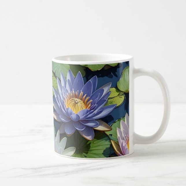 Caneca De Café Água Flor lírio vibrante (Direita)