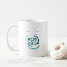 Caneca De Café Água-forte Peixes Astrologia Signo do Zodíaco | Mo