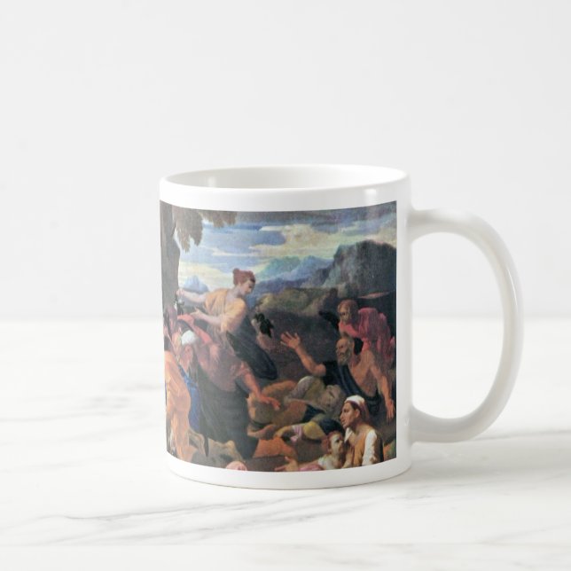 Caneca De Café Água impressionante de Moses da rocha por Poussin (Direita)