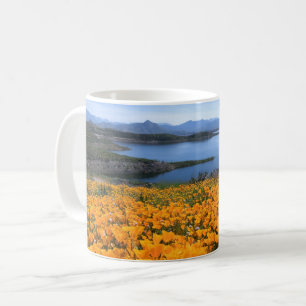 Caneca De Café Água Lago California Com Poppies Ouros