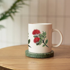 Caneca De Café Água-marinha Tropical Flor de Lehua Havaiana 