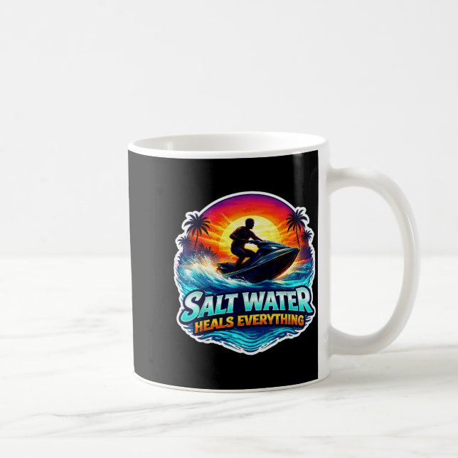 Caneca De Café Água salgada cura tudo jetski jet ski scooter (Direita)
