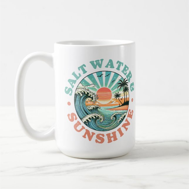 Caneca De Café Água salgada e Sunshine 15oz Coffee Mug (Esquerda)