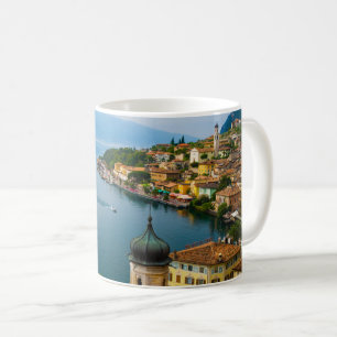Caneca De Café Água San Benedetto Church Lake Garda, Itália