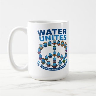 Caneca De Café Água Une: Paz Global e Ambiental