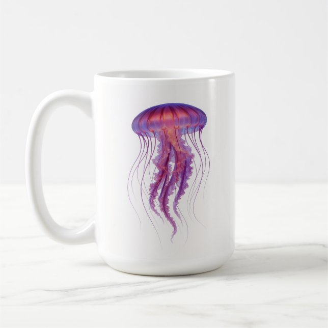 Caneca De Café Água-viva-azul-roxa (Esquerda)