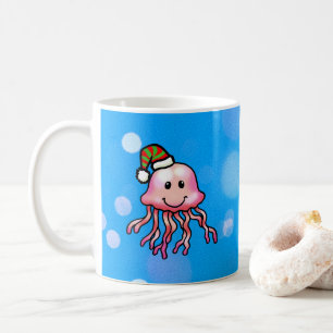 Caneca De Café Água-viva de desenho animado festivo e fofo
