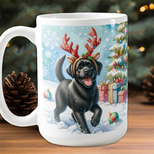 Caneca De Café Aguardando Primavera - Labrador Puppy - Preto Lab
