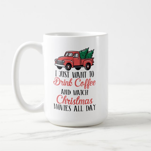 Caneca De Café Aguardente de Natal Brilhante numa Design de Café (Esquerda)