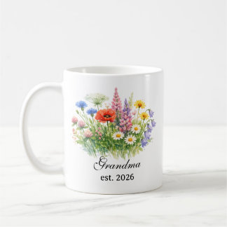 Caneca De Café Aguarela Avó Flor Silvestre