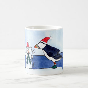 Caneca De Café Aguarela bonito e tinta do papagaio-do-mar