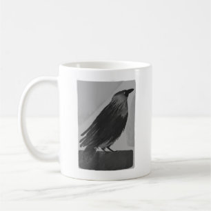 Caneca De Café Aguarela de Corvo