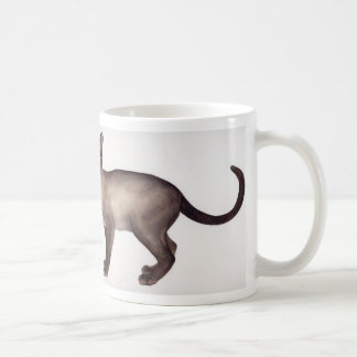 Caneca De Café Aguarela do gato Siamese com texto de informação