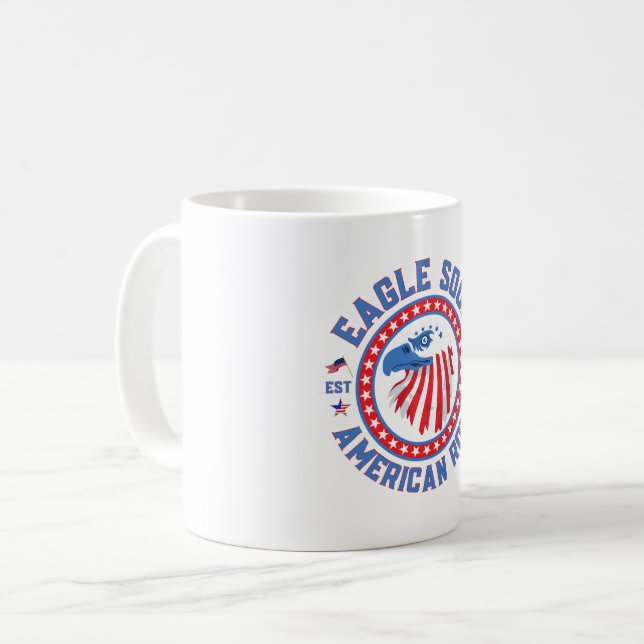 Caneca De Café Águia Alma Celebração Americana do Dia 4 de Julho (Frente Esquerda)