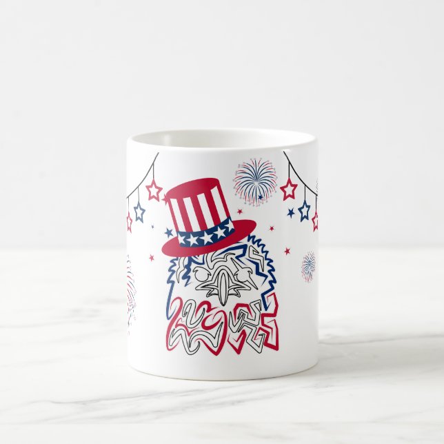 Caneca De Café Águia Americana do Dia da Independência em 4 de ju (Centro)