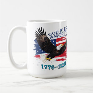 Caneca De Café Águia Americana Ouse Deus Abençoe a América 250 An