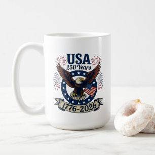 Caneca De Café Águia Americana Patriótica 250 Anos 1776-2026