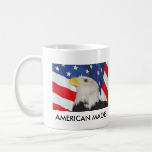 Caneca De Café Águia americana patriótica e bandeira americana