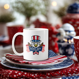 Caneca De Café Águia Americana Patriótica Feliz 250º Aniversário