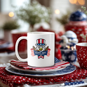 Caneca De Café Águia Americana Patriótica Feliz 250º Aniversário