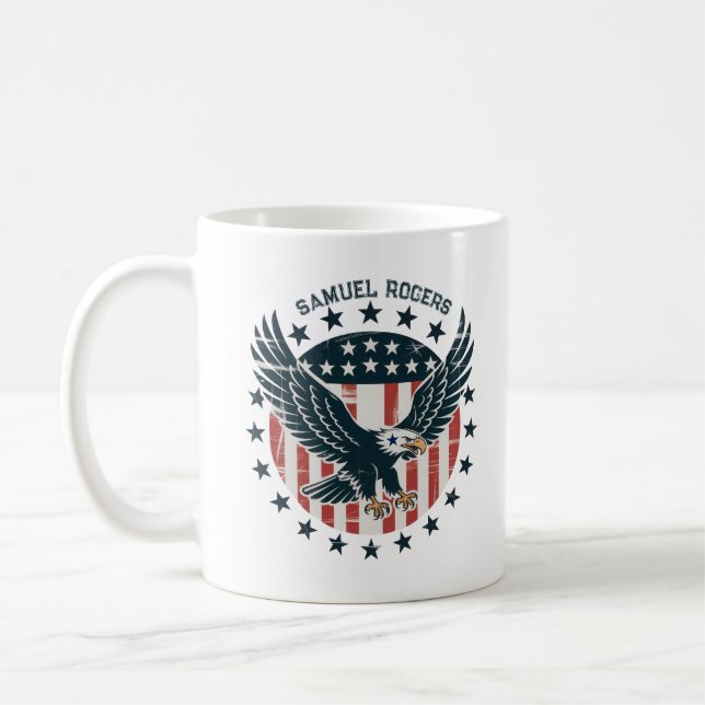 Caneca De Café Águia Americana Retrô  (Esquerda)