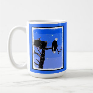 Caneca De Café Águia Balda no inverno - Arte original sobre a vid