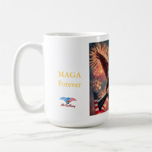 Caneca De Café Águia Careca de Cabelo Flamejante Trump MAGA Para