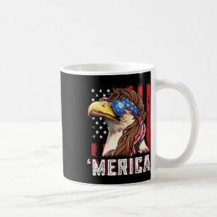 Caneca De Café Águia Careca Patriótica Mullet Merica Bandeira dos