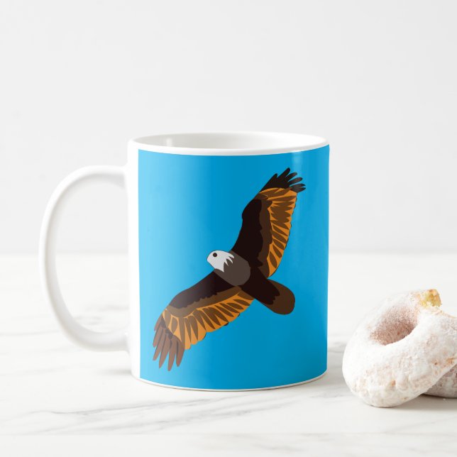 Caneca De Café Águia Careca Voadora (Com Donut)