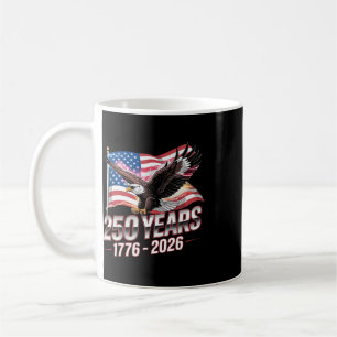 Caneca De Café Águia de 250 Anos dos EUA 1776-2026 Bandeira 250º