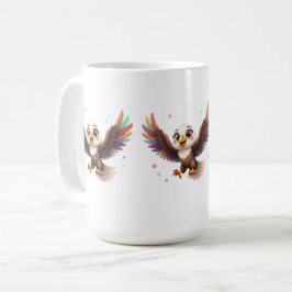 Caneca De Café Águia de desenho animado fofa voando – Arte vetori