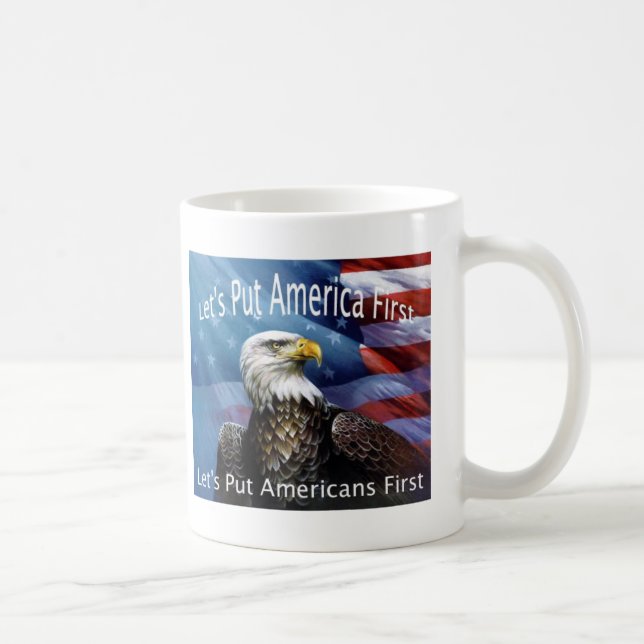 Caneca De Café águia em uma bandeira (Direita)