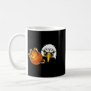 Caneca De Café Águia Falcão Basquete Bola Águias Carecas Cartoon