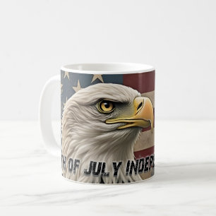 Caneca De Café Águia Majestosa & Bandeira – Espírito de Liberdade