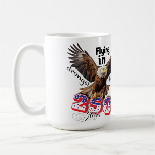 Caneca De Café Águia Patriótica Americana Ousada EUA 250 Anos