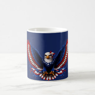 Caneca De Café Águia Patriótica das Asas da Liberdade – Ame Verme
