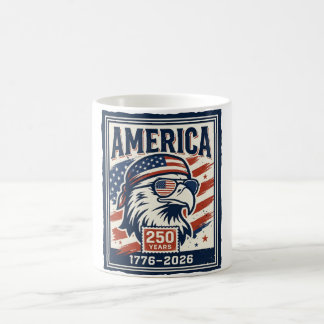 Caneca De Café Águia Patriótica Dia da Independência América 250 
