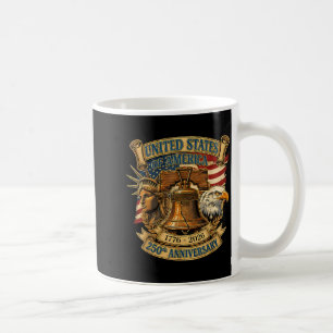 Caneca De Café Águia patriótica e bandeira 250 anos americano 4 d