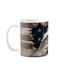 Águia Patriótica e Bandeira Coffee Mug