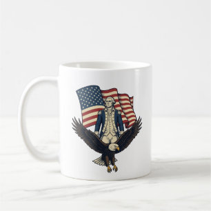 Caneca De Café Águia Patriótica e Camisa Vector Vintage Geral Col