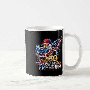 Caneca De Café Águia patriótica fazendo dab com a bandeira dos EU
