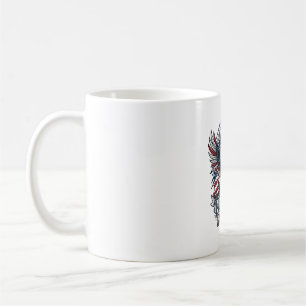 Caneca De Café Águia Patriótica Lobo Híbrido Animal Híbrido Patri
